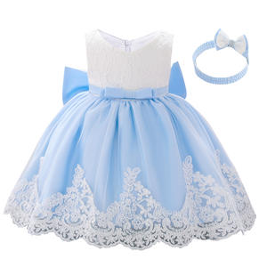 Robe de bébé fille en tulle rose avec grand nœud, robe de princesse pour séance photo de 1er anniversaire - Product Image 3
