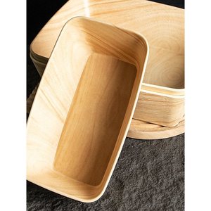 Plato Rectangular con Diseño de Madera Sintética, Plato Cuadrado para Servir Comida para Llevar, para Uso en Hoteles, Cafeterías y Salones de Té - Product Image 2