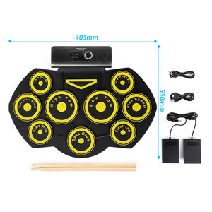 Juego de batería electrónica portátil <span class=keywords><strong>compacta</strong></span>, juguete enrollable Digital Original con cámara de tambor de silicona, Kit de batería electrónica Original - Product Image 1
