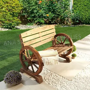 Modern Outdoor Wooden Bench Outdoor Garden Bench Solid Wood Wooden Chairs Square Patio Chair Urban Outdoor Furniture 1pc/ctn