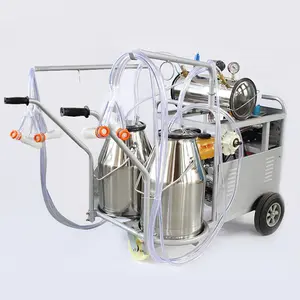 Máquina de ordenha agrícola de alta potência, grande capacidade, 25L, elétrica automática, nova máquina móvel a vácuo para vacas e ovelhas