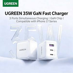 Chargeur rapide UGREEN 35W triple port GaN avec USB-C et USB-A pour smartphones et tablettes - Product Image 6
