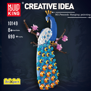 Mould <span class=keywords><strong>King</strong></span> 10149 Modèle de Peinture Paon en Blocs de Construction Jouets Jeu de Construction MOC Puzzle Créatif Ensemble de Blocs de Construction pour Adultes Cadeau - Product Image 2