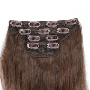 Extensions de cheveux à clips GLADYS, 4 pièces, tête entière, 22 pouces de long, cheveux synthétiques bouclés ondulés, naturels, pour femmes et filles - Product Image 4