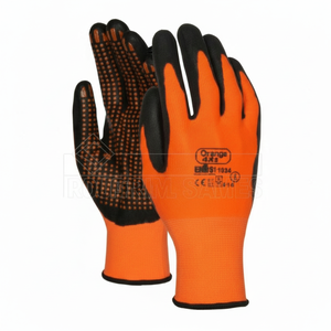 Guantes DE SEGURIDAD DE PUNTOS naranjas duraderos y captan visiblemente la atención de uno - Product Image 1