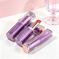 Tube à lèvres carré Jaunce en plastique ABS à clipser, avec capuchon sérigraphié, emballage cosmétique
