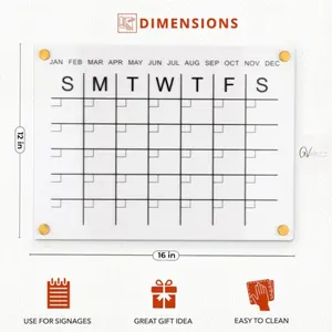 중요한 낙서 아크릴 냉장고 자석 매일, 생일, 집들이를위한 주간 월간 냉장고 캘린더