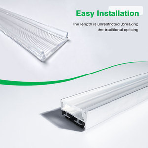 압출 PMMA 아크릴 <span class=keywords><strong>LED</strong></span> 스트립 라이트 렌즈 화이트 광학 디퓨저 선형 프로스팅 표면 90 도 빔 각도 91% - Product Image 4