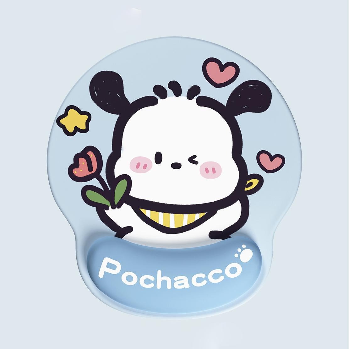 แผ่นรองเมาส์ Pochacco ลายดอกไม้