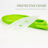 Keukenhulpje Multifunctionele Avocado-ontpitter, -snijder en -pitter 3-in-1 van plastic met beschermhoes