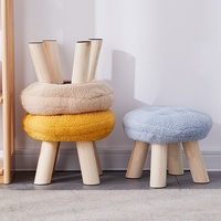 Taburete Plegable de Madera Maciza para Niños, Modelo Cookie Biscuit, Moderno y Sencillo, para Sofá o Mesa de Centro