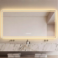 Miroir de salle de bain en acrylique LED SHOUYA avec éclairage, anti-buée, miroir éclairé à intensité réglable