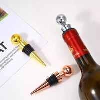 Tapón de Botella de Vino de Acero Inoxidable, Ecológico, Reutilizable, Duradero, Antiderrames, con Diseño de Perla para la Conservación del Vino