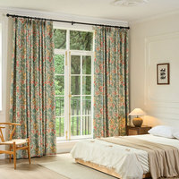 Rideaux occultants à motif floral William Morris, couleur sauge rose, plissés à la française, pour chambre à coucher, vente en gros au mètre