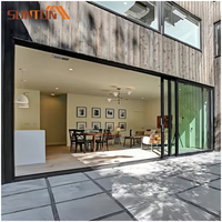 Patio extérieur sur mesure, portes coulissantes en verre teinté en aluminium