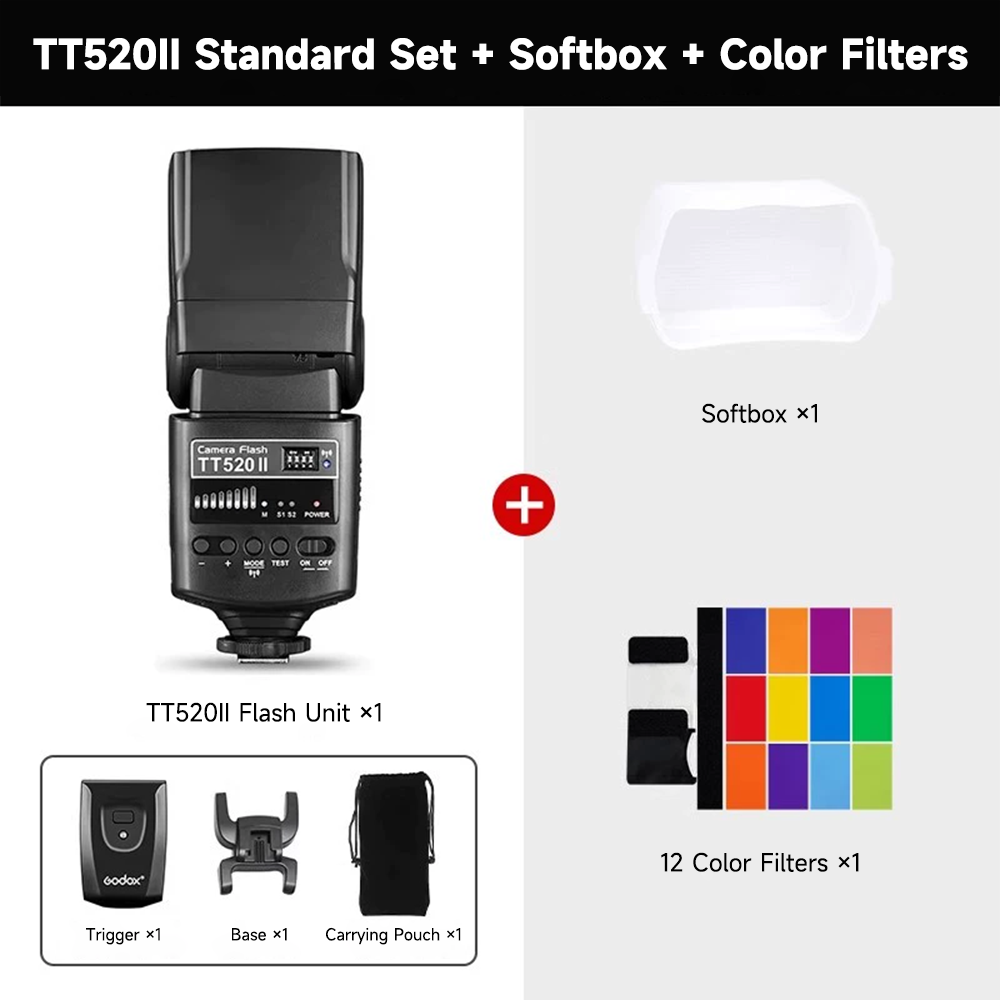 TT520II + Boîte à lumière douce + 12 filtres de couleur