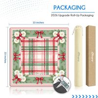 Tapis de Mahjong de Noël personnalisé 33 pouces en néoprène, motif festif, antidérapant, en caoutchouc inodore, couverture de table, usine DDP USA