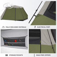 Tente de camping familiale Kawagebo Kamp (KK) avec logo personnalisé, installation facile, pour 3 à 6 personnes, grande tente cabane avec bâche de protection, vente en gros