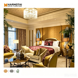 Ensemble de literie d'hôtel de luxe européen et oriental de style Langham & Waldorf, nouveau classique |   Meubles sur mesure avec canapé, chaises et table basse - Product Image 1