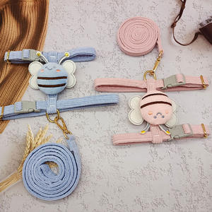 Bee Set rompi kucing & anjing motif H, Set <span class=keywords><strong>Harness</strong></span> anjing dan kucing, rompi & tali untuk anjing kecil, kucing, bisa disesuaikan - Product Image 5