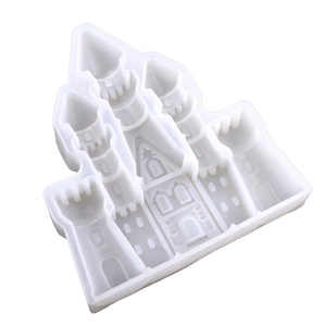 3D clásico estilo europeo <span class=keywords><strong>Castillo</strong></span> forma silicona DIY resina azúcar pastelería arcilla galleta Chocolate pastel Fondant decoración molde - Product Image 3