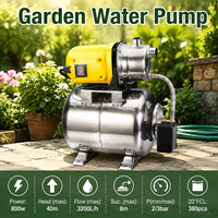 Pompe à jet d'eau domestique automatique 800W, débit élevé 3200L/h, pression de refoulement 40m, unité assemblée avec réservoir pour ferme et cour