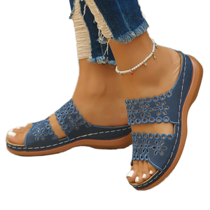 Thick Soled Platform Wedge Flat <b>Sandals</b> <b>for</b> <b>Women</b> Autumn/Spring New Style with Hollowed Middle Heel Roman <b>Sandals</b> - Product Image 1