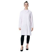 Blouse de laboratoire unisexe en tissu sergé blanc à manches longues, uniforme médical pour les médecins des hôpitaux avec logo personnalisé