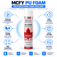 Mousse PU MUCHAO Feuille d'érable A53 750ml Premium Monocomposant Anti-rétrécissement pour le Remplissage et l'Étanchéité des Espaces entre Portes et Fenêtres, Construction
