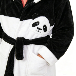 <span class=keywords><strong>Accappatoio</strong></span> per Bambini Personalizzato Economico, Vestaglia in Pile 3D a Forma di Panda, Abbigliamento da Notte - Product Image 2