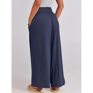 Pantalon Palazzo pour femme FOXA, longueur maxi, taille élastique, coupe ample à jambes larges, avec poches, respirant, décontracté, pour la détente - Product Image 5