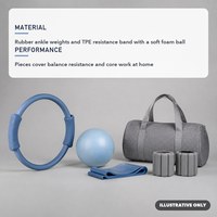 Kit Pilates Antidérapant Personnalisé 5 Pièces avec Anneau de Résistance, Poids de Cheville, Ballon de Résistance, Bande de Résistance et Sac de Sport – Prêt à la Vente, Faible MOQ