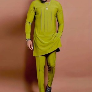 Venta caliente de fábrica Ropa de hombre Conjunto de hombres africanos Top y pantalones Conjunto de 2 piezas 2017 - Product Image 2