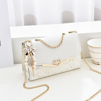 Vente directe usine Dropshipping Nouveauté 2022 Sac bandoulière simple carré moyen en PU à paillettes avec fermeture éclair, style mode coréenne pour femme