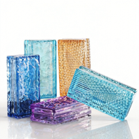 Blocs de verre carrés personnalisés pour l'extérieur, briques de verre creuses colorées pour la gravure, blocs de verre gravés