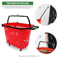 Carrito de Compras con Asas, Personalizable, Ecológico, Material PP Resistente, 2 Asas, Colores Personalizados, Ruedas de Plástico, Cesta de Compras con Ruedas para Comercio Minorista