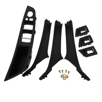 Panel de puerta interior, manija, juego de molduras, interruptor de ventana, panel de reposabrazos apto para BMW 5 Series F10 F11 LHD negro 51417261929 51417225873