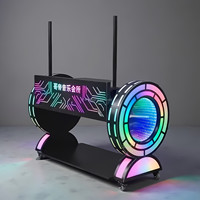 Console DJ mobile moderne avec éclairage LED RGB, mobilier de bar écologique résistant à l'eau pour les boîtes de nuit, les restaurants et les espaces commerciaux