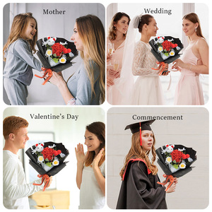 Nuevo Ramo de Flores Tejidas a Crochet, Ramo de Girasoles y Tulipanes Hechos a Mano al por Mayor, Regalos - Product Image 4