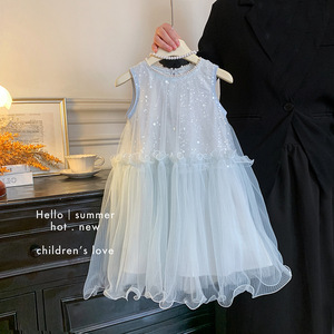 Nuovo Stile 2026 Abiti Estivi per Bambine, <span class=keywords><strong>Vestito</strong></span> da Principessa, Gonna per Bambine in Stile Estero, Gonne in Tulle con Paillettes per Bambine - Product Image 2