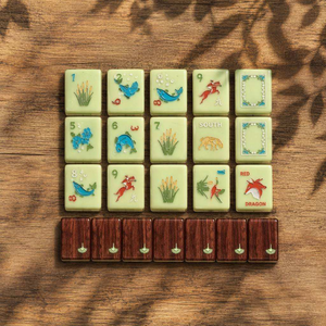 Juego de Mahjong Americano Clásico de Doble Capa de Acrílico Verde Salvia Hunter Club de 160 Piezas, para Decoración y Juego Tradicionales - Product Image 5