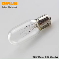 Ampoule tubulaire de capot de cuiseur du verre clair T25 25W 40W 220V 230V 240V E14 ampoule de tungstène pour la lampe de sel, INC-MINI-E14