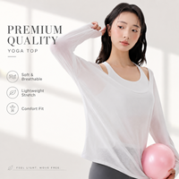Ensemble de yoga 2 pièces pour femme avec logo personnalisé, haut court à manches longues et leggings taille haute sans couture, tenue de sport et de fitness