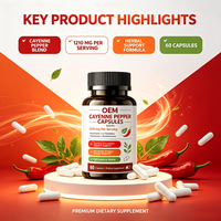 Capsules de piment de Cayenne 1210 mg avec aubépine, L-Carnitine, betterave et Nattokinase 60