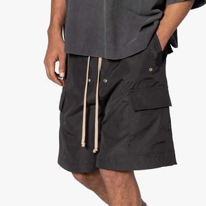 Shorts cargo décontractés pour hommes en nylon, à la mode, avec taille élastique personnalisée et cordon de serrage, imperméables - Product Image 5