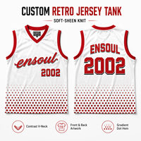 Maßgefertigtes Retro Farbverlauf Punkt-Sublimations-Basketballtrikot Herren Vollflächig Bedrucktes V-Ausschnitt Sportweste Individuelle Bekleidung für Marken