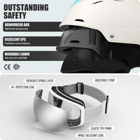 Casque de ski Ride Wind unisexe avec lunettes, pour hommes et femmes, antichoc, anti-buée, compatible OTG, équipement de sport d'hiver en ABS/EPS