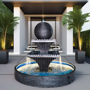 2024 New Style 3-Tier Poly resin und Fiberglas Wasser brunnen LED-integrierte Outdoor-Garten-Funktion für Hinterhof oder Deck - Product Image 4