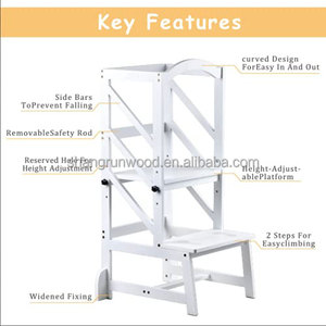 Taburete de cocina, torre de pie de madera para niños pequeños, torre de aprendizaje plegable de madera para niños pequeños - Product Image 5