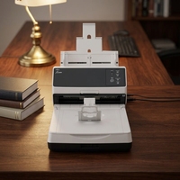 Scanner combiné à plat A4 FI-8290 avec ADF, 90 ppm, 180 ipm, USB 3.2 Gen1, Gigabit Ethernet, double CIS, CCD couleur, 600x600 dpi, papier max. 609 mm